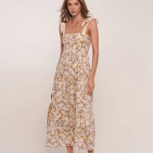 Heartloom Astra floral tiered tie-strap midi dress